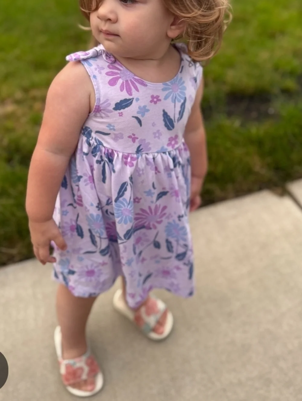Carter's Infant Girl's Purple with Floral Print Dress with Bottoms Size 18Months
